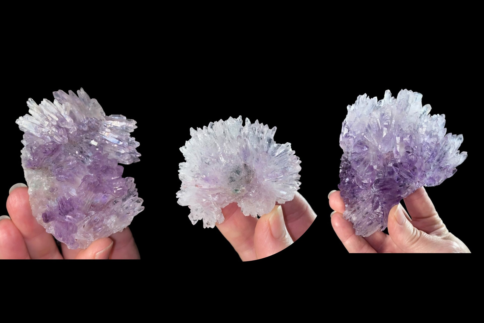 Radial Amethyst Flower Clusters