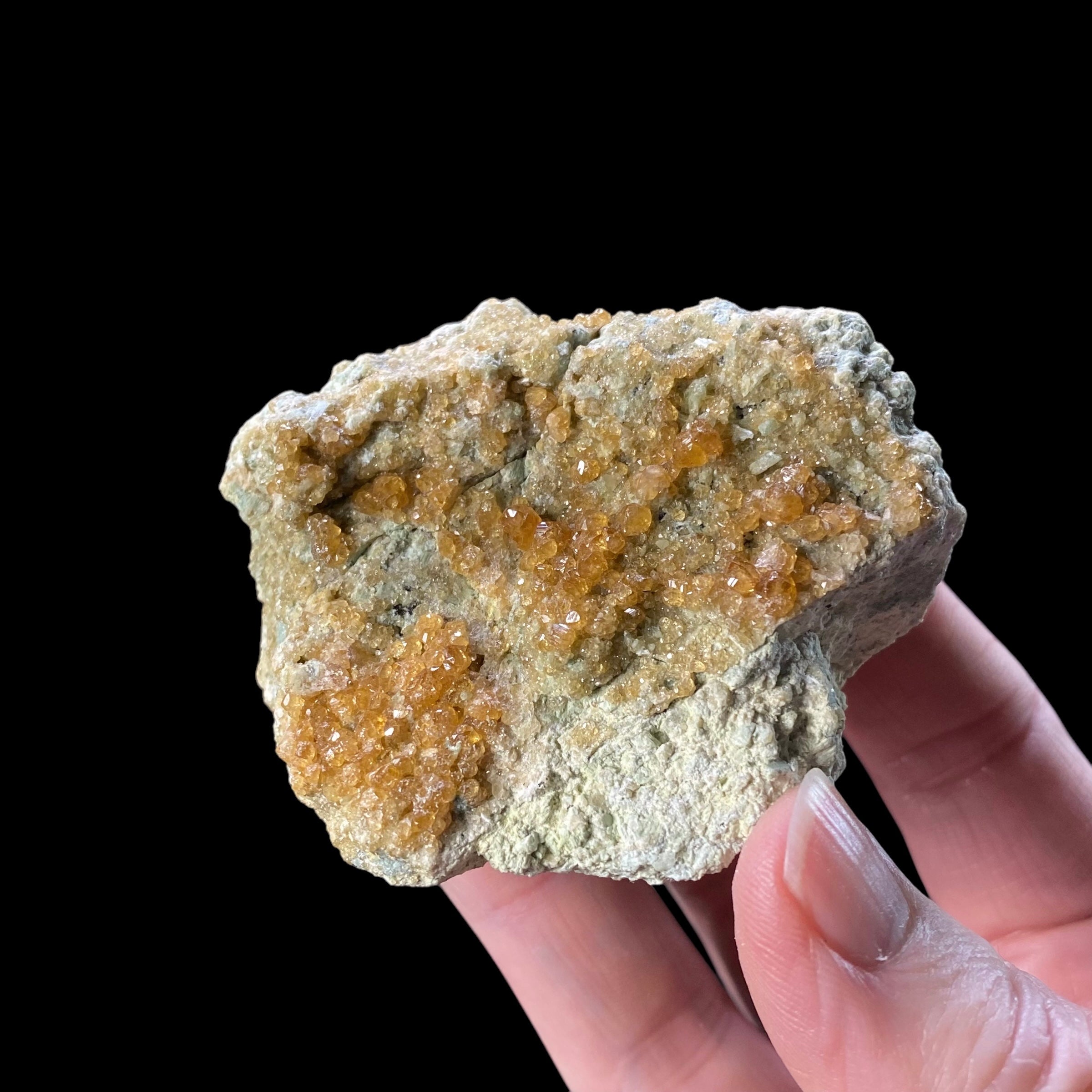 Orange Garnet Crystals on Matrix from Pakistan