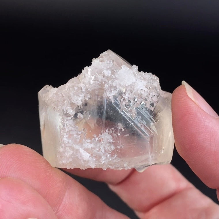 Light Golden Calcite Crystal Cluster with Raised Record Keepers