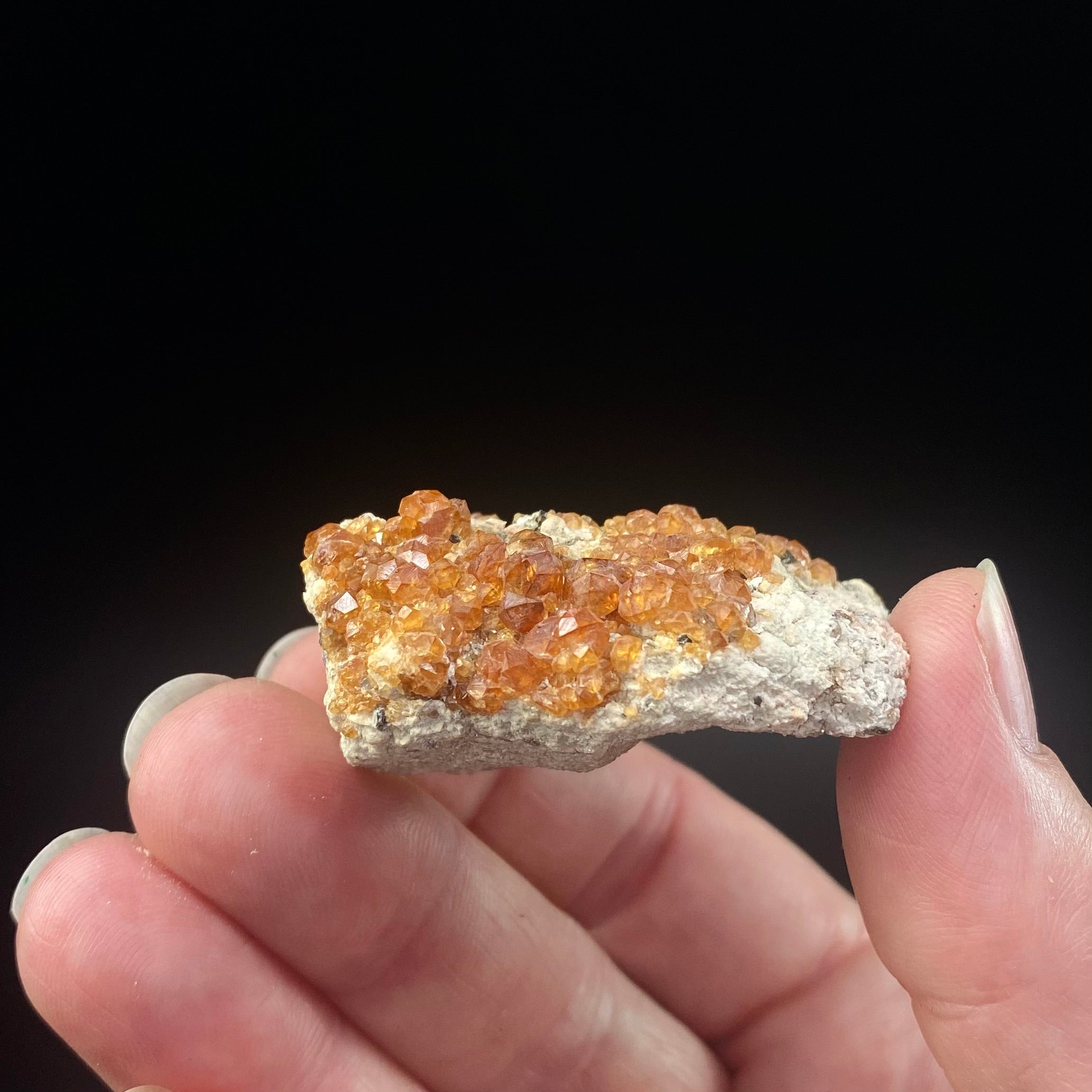Orange Spessartine Garnet Crystals on Matrix from Fujian Province, China