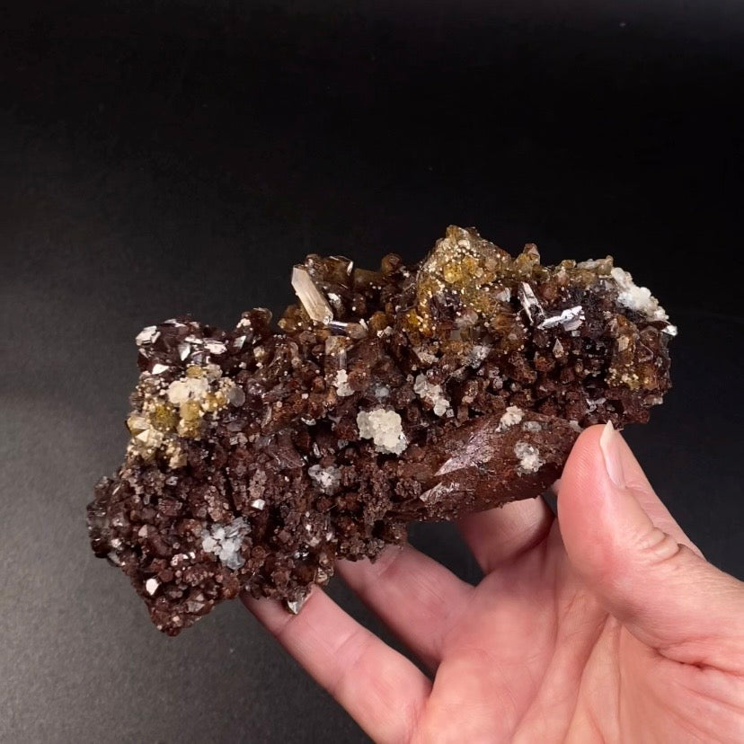 Chocolate Marshy Apophyllite Cluster with Chalcedony from Jalgaon, Maharashtra, India - Natural Crystal Cluster