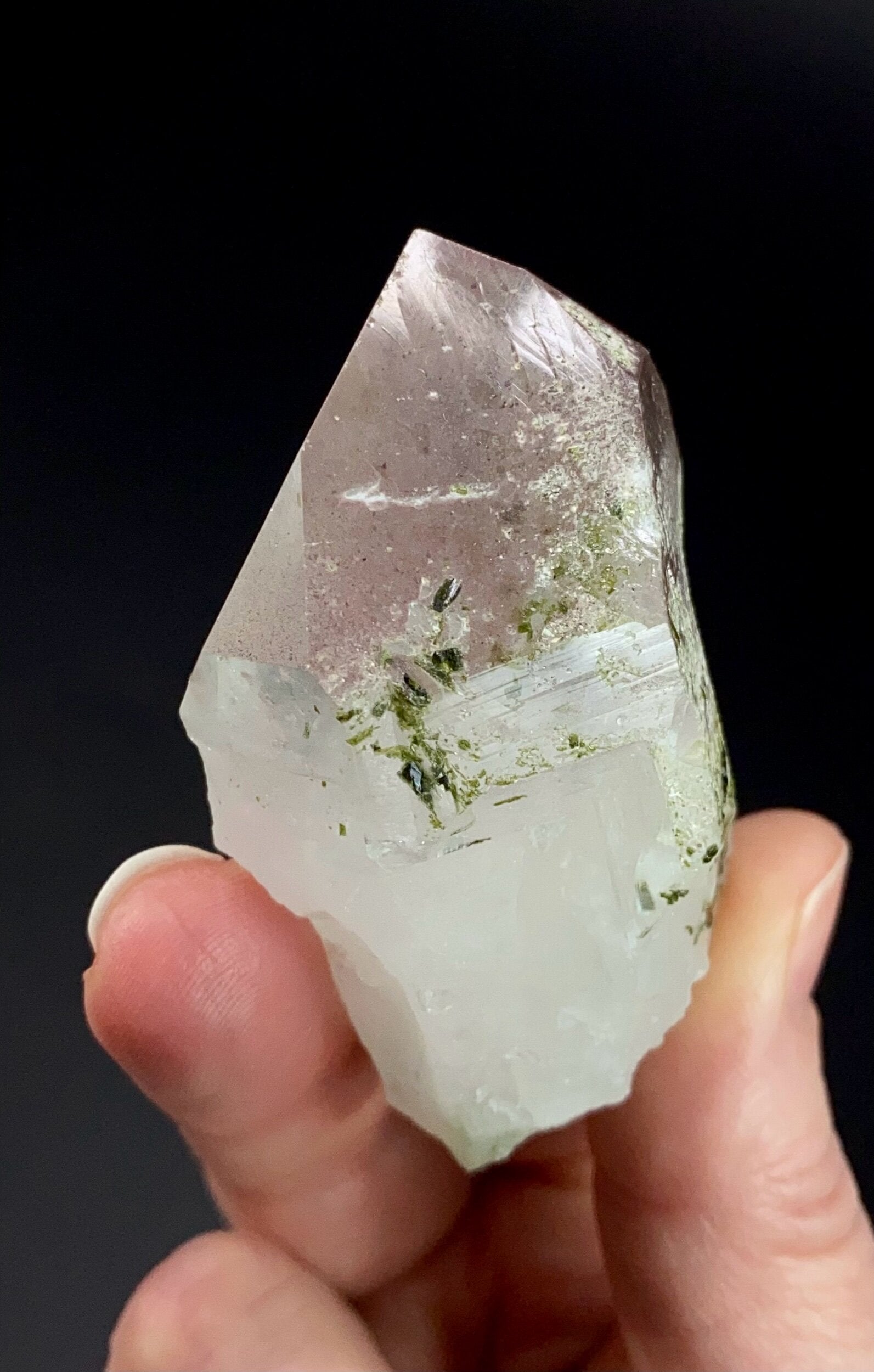 Quartz Crystal with Epidote & Hematite from Balochistan, Pakistan
