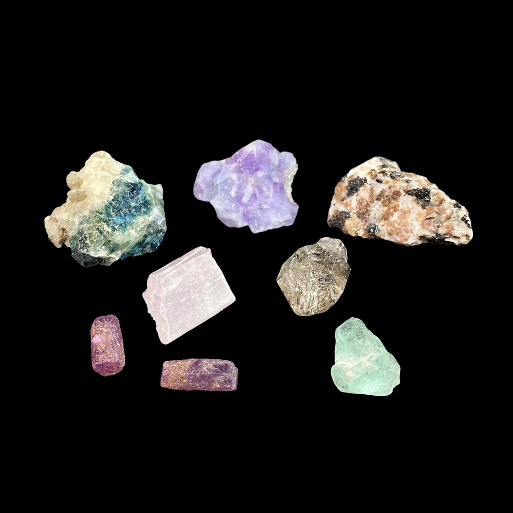 Fluorescent Mineral Sample Lot of 8 Pieces with Fluorescence, Tenebrescence and Phosphorescence!