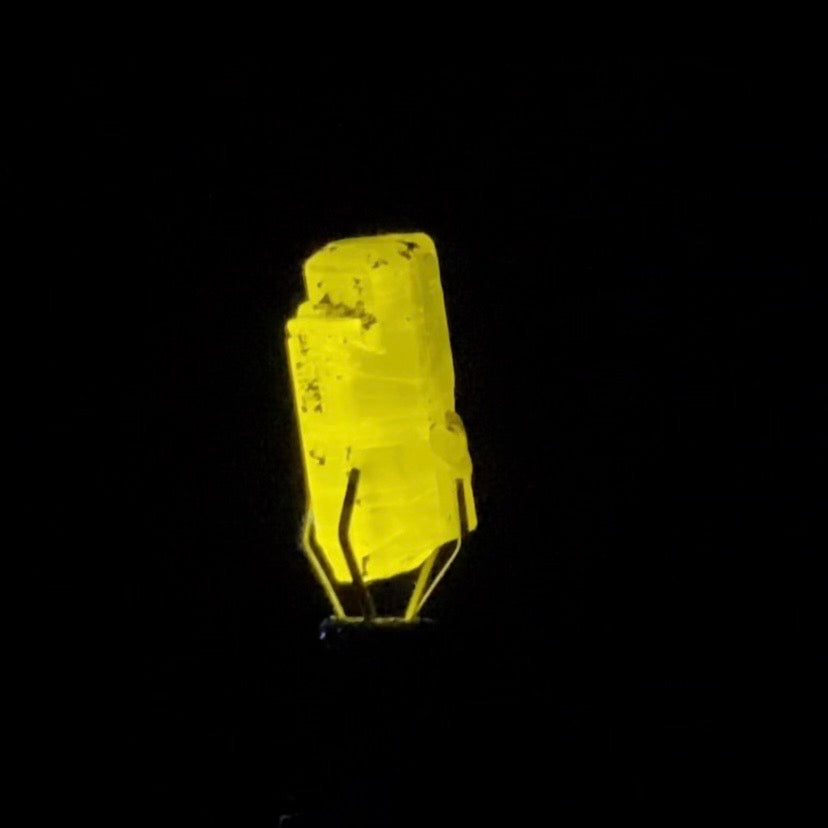 Terminated Pink Apatite Crystal with Muscovite Mica - Fluorescent Natural Crystal