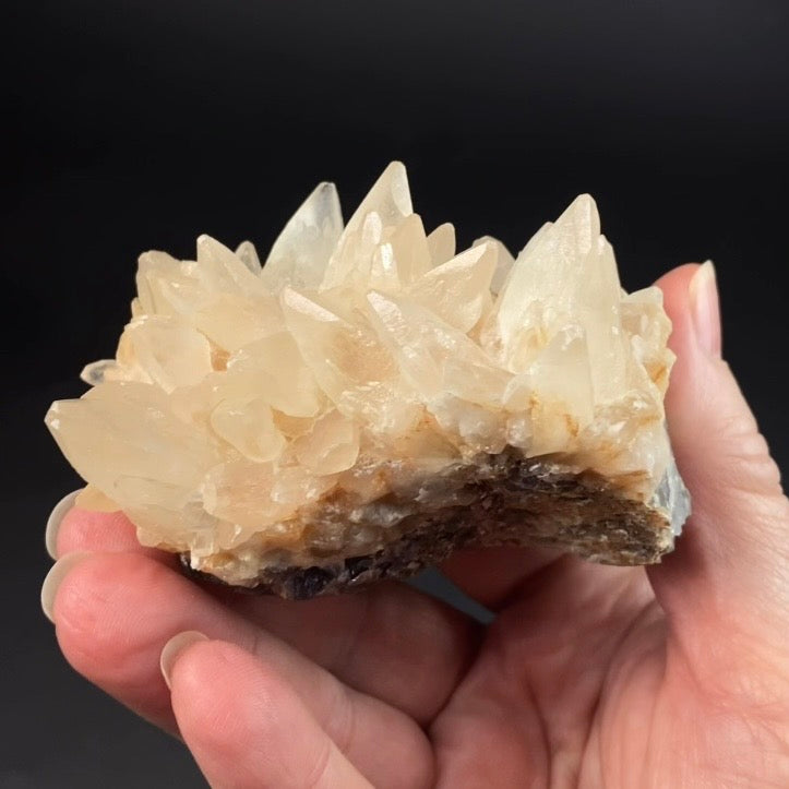 Scalenohedral DogTooth Calcite on Blue Purple Fluorite Matrix, UV Reactive, Fluorescent