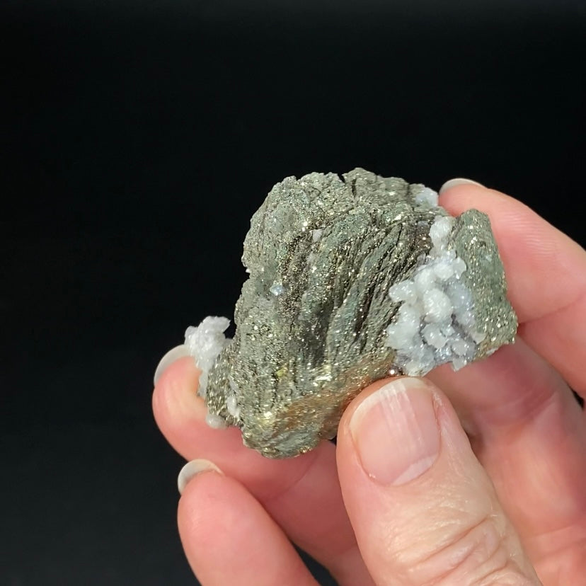 Pyrite After Pyrrhotite with Calcite from Trepca Mine Complex, Kosovo