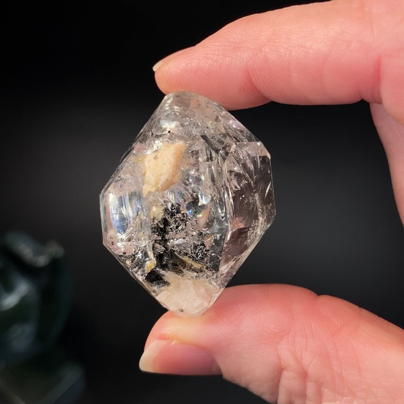 Double Terminated Herkimer “Diamond” Quartz Crystal with Rainbows