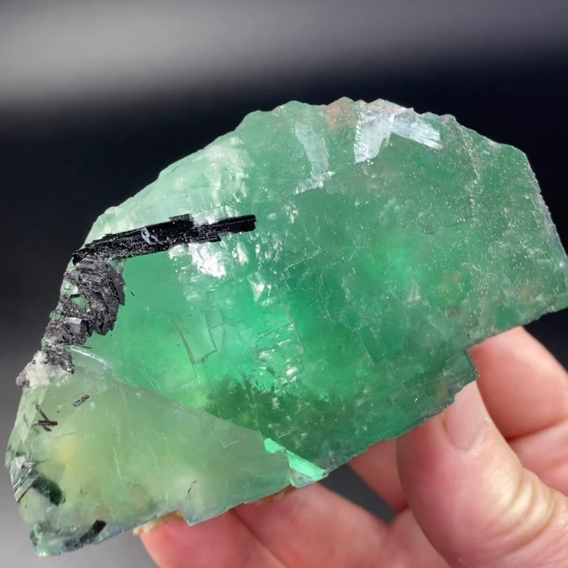 Green Cubic Fluorite Specimen with Stibnite & Pyrite, Yaogangxian Mine