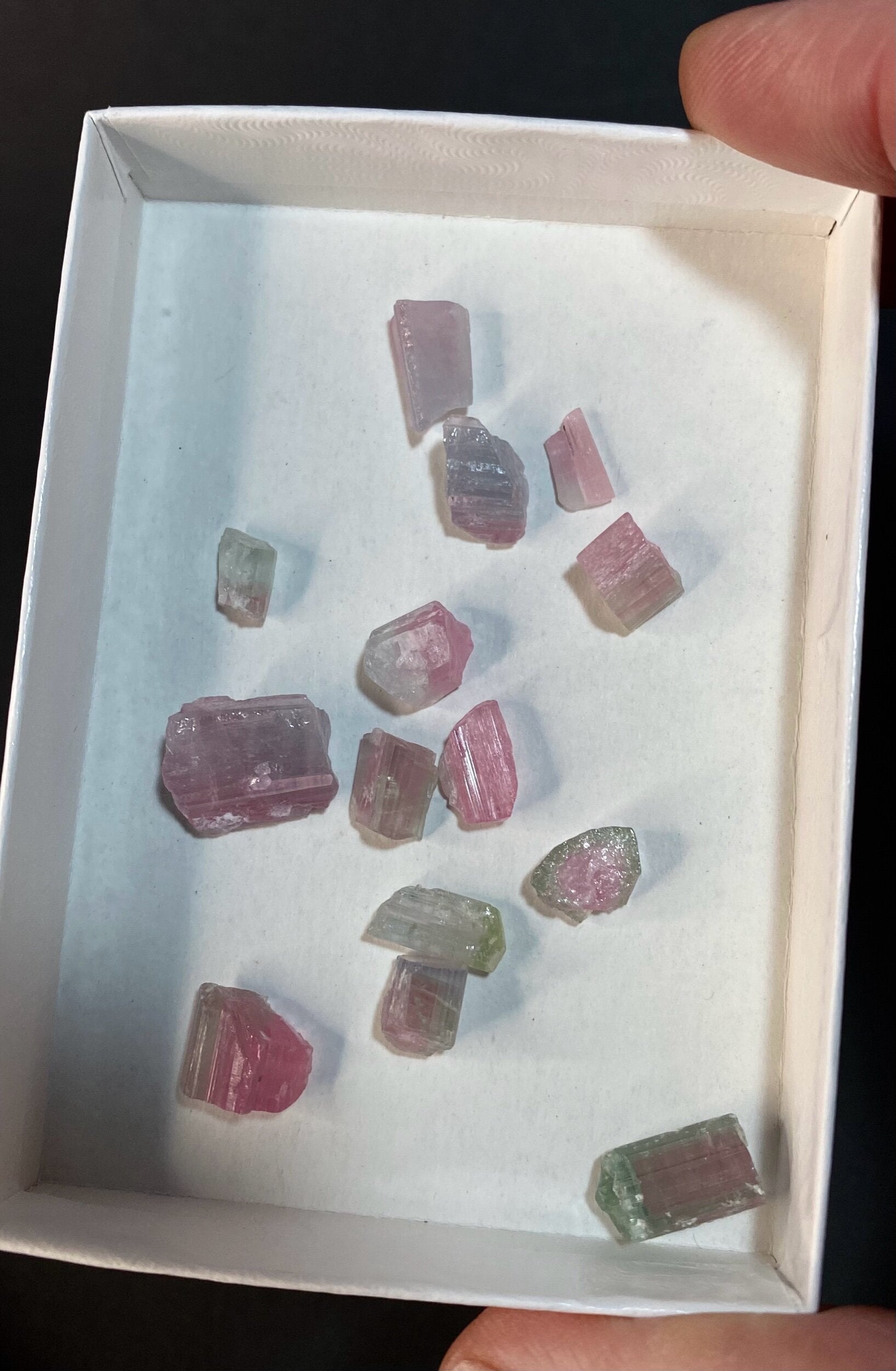 Watermelon, Pink and Green Tourmaline Lots - 8 Grams Each from Paprok, Afghanistan