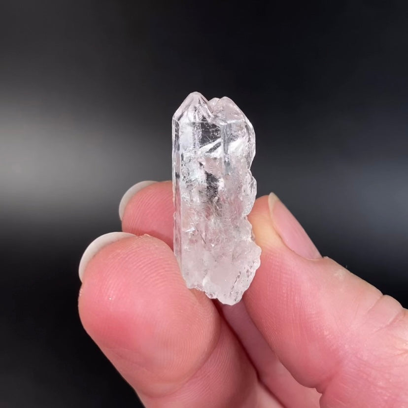 Himalayan Hydrothermal Dissolution Etched Clear Quartz Crystal with Diamond Shaped Window
