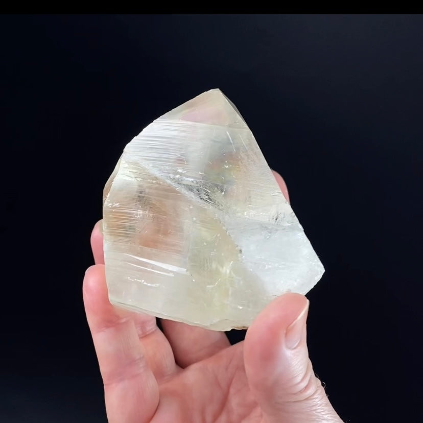 Light Golden Calcite Crystal with Rainbows