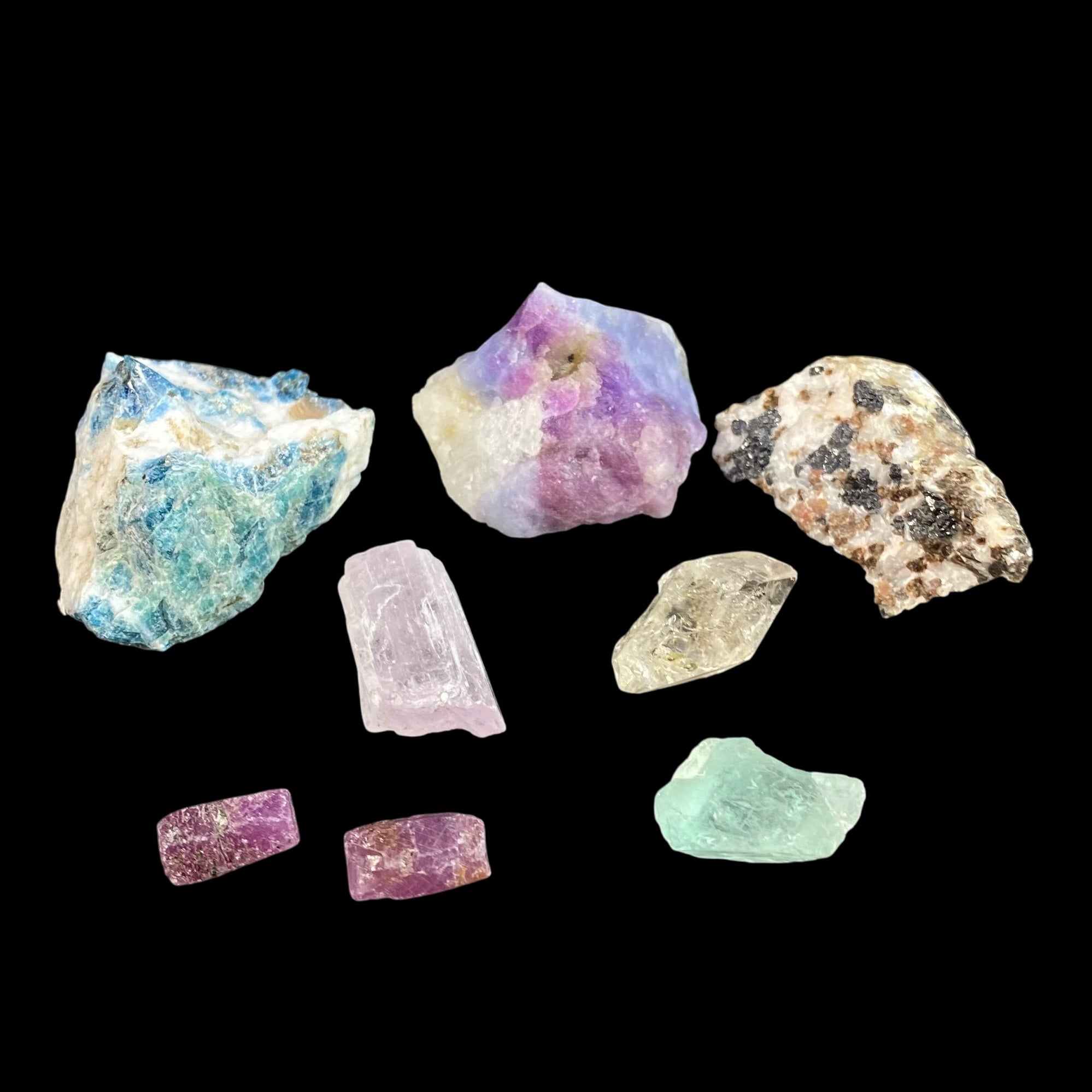 Fluorescent Mineral Sample Lot of 8 Pieces with Fluorescence, Tenebrescence and Phosphorescence!