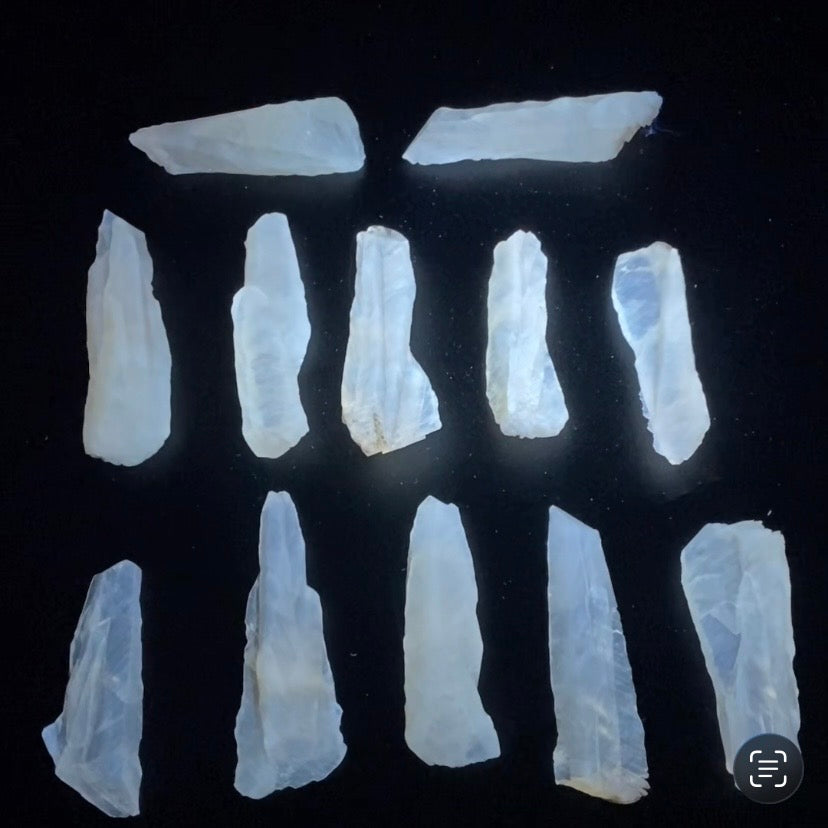Phosphorescent Golden Feather Tapered Calcite Crystal