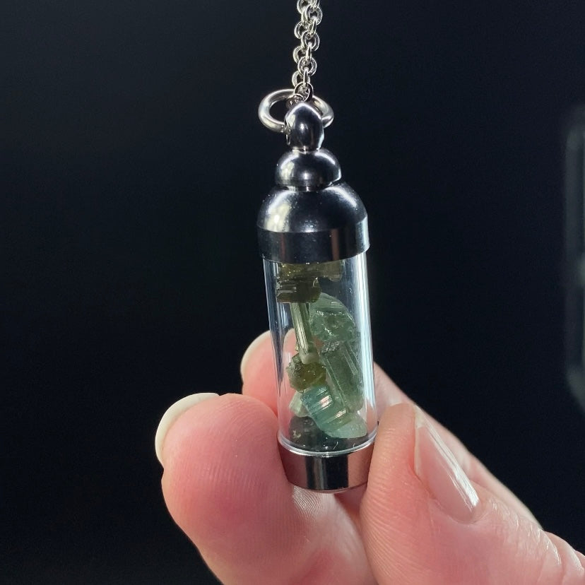 High Grade Tourmaline Filled Pendant Necklace