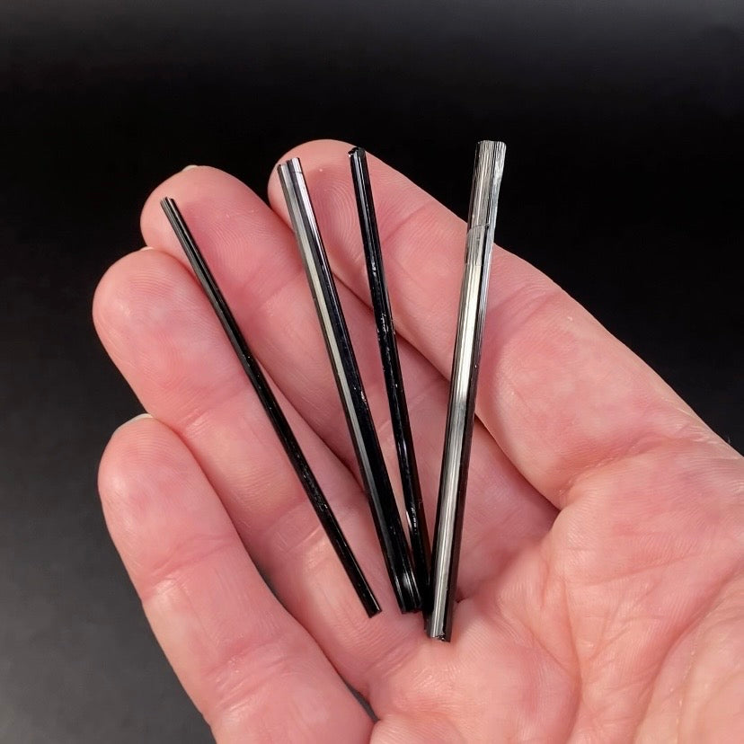 Singing Black Tourmaline Schorl Crystal Lot - 4 Pieces Per Lot