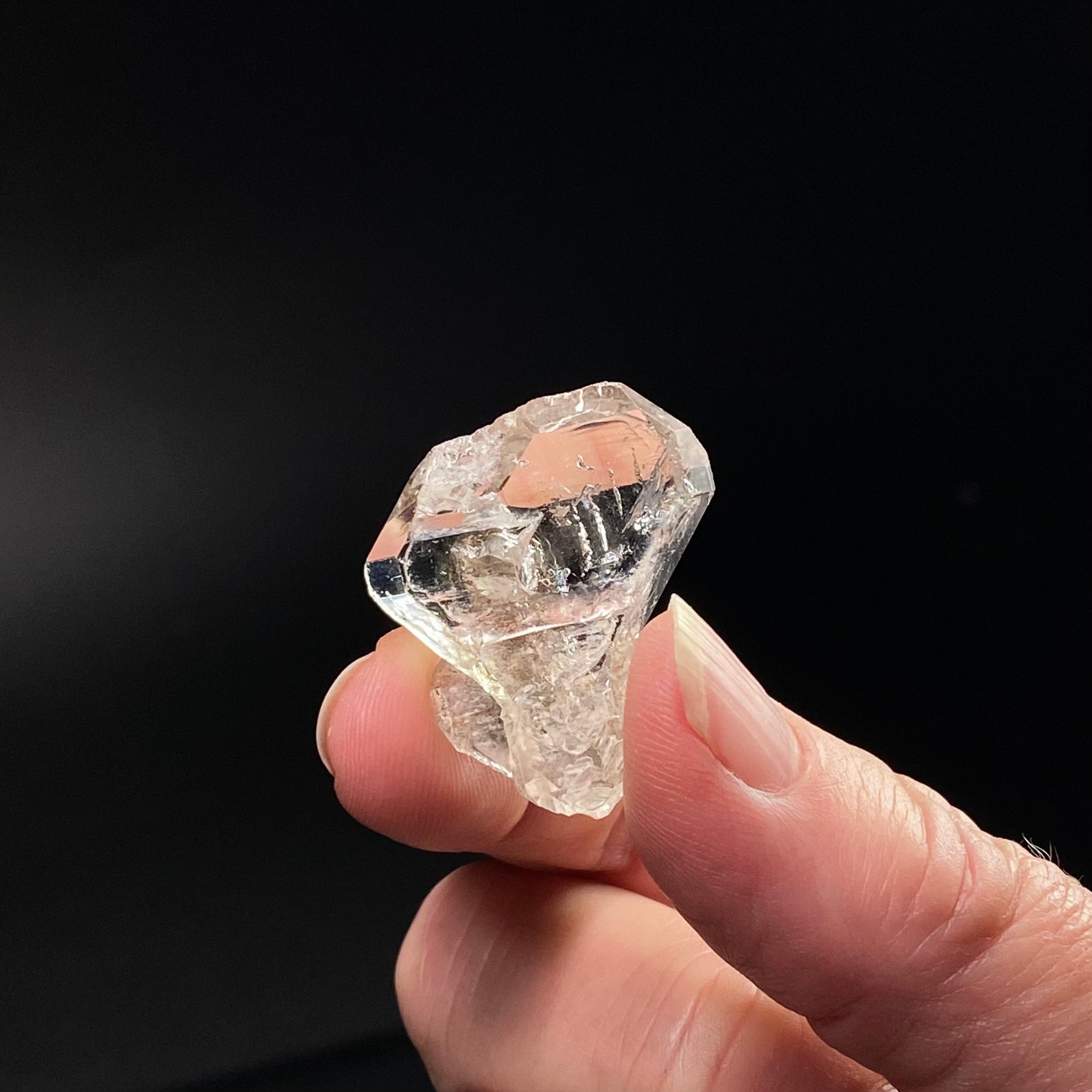 ONE Unique Double Terminated Quartz Crystal with Fluorescent Inclusions