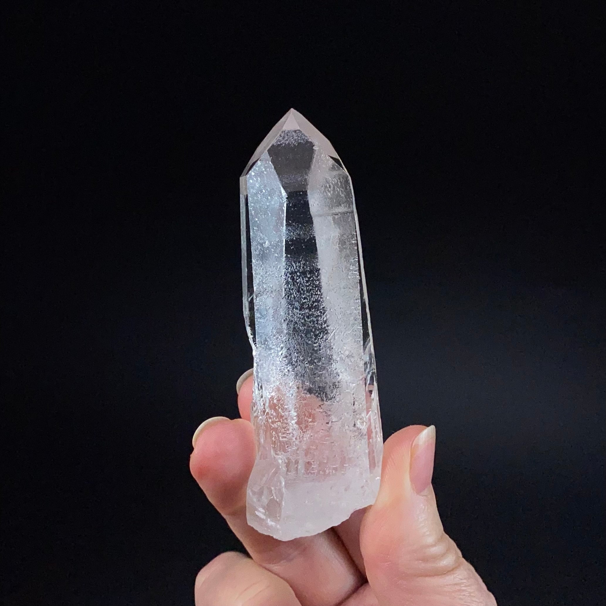 Water Clear Trigonal Habit Quartz Crystal with Starbrary Markings, Minas Gerais, Brazil