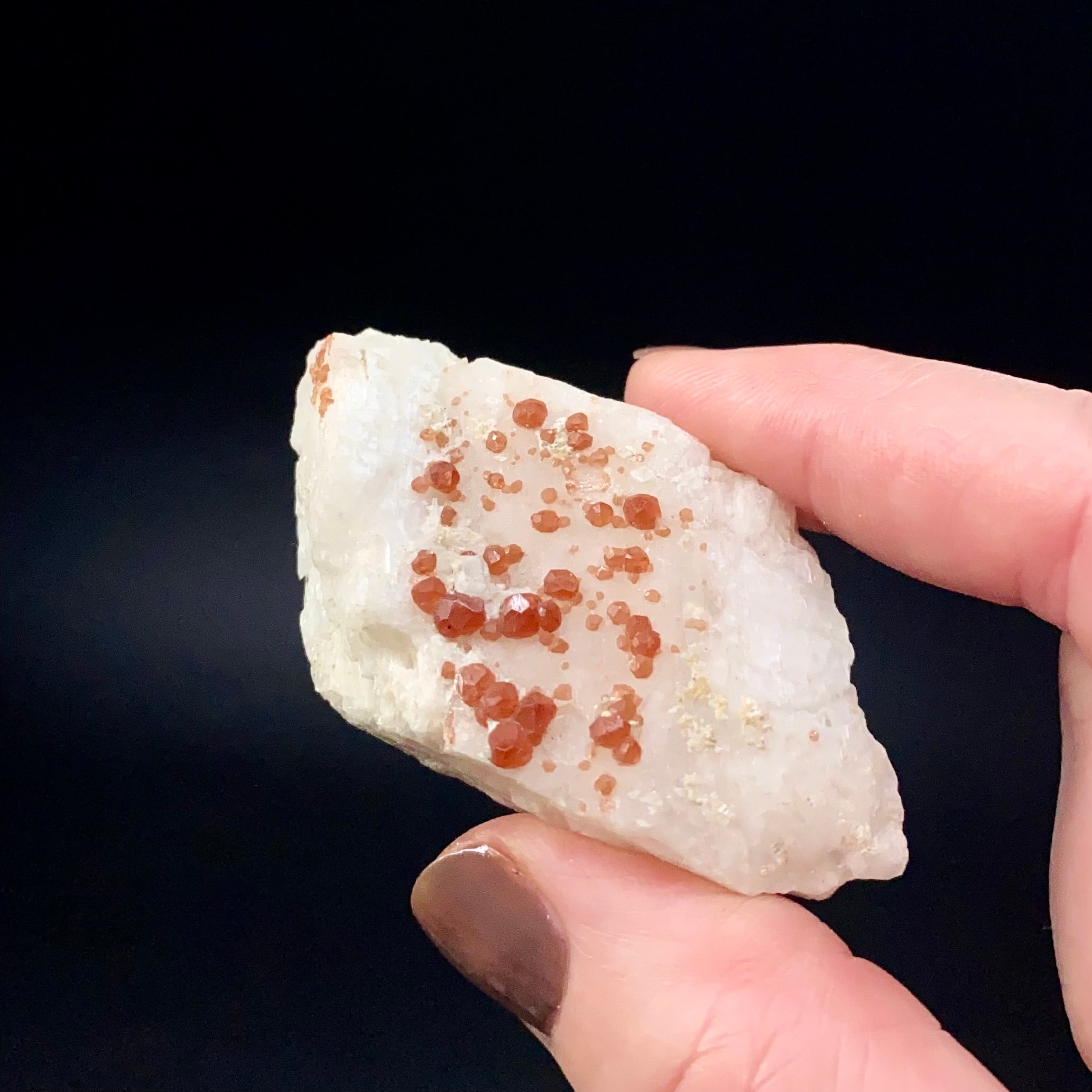 Gemmy Natural Garnet Crystals on Feldspar Matrix from Shigar Valley, Pakistan