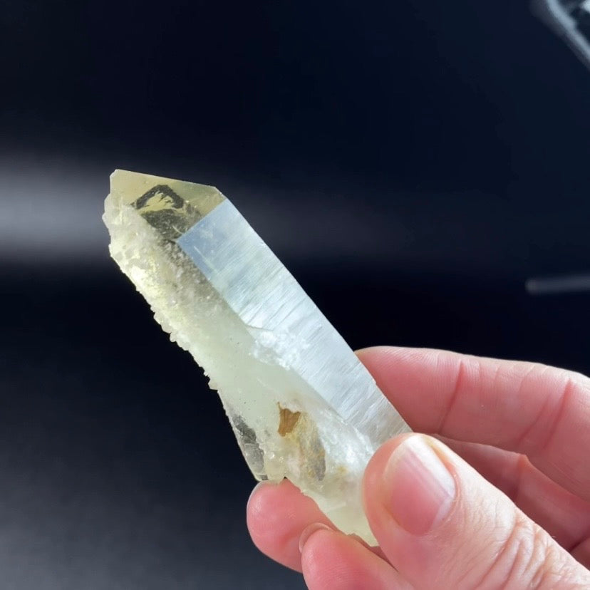 Natural Golden Smoky Citrine Isis Generator Quartz Crystal with Bridge - Penetrator Crystals
