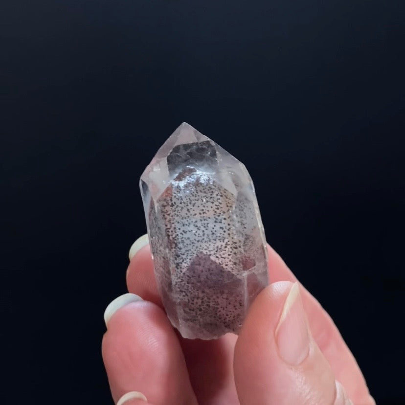 Red Hematite Double Phantom Sunset Quartz Crystal - Tamil Nadu, India