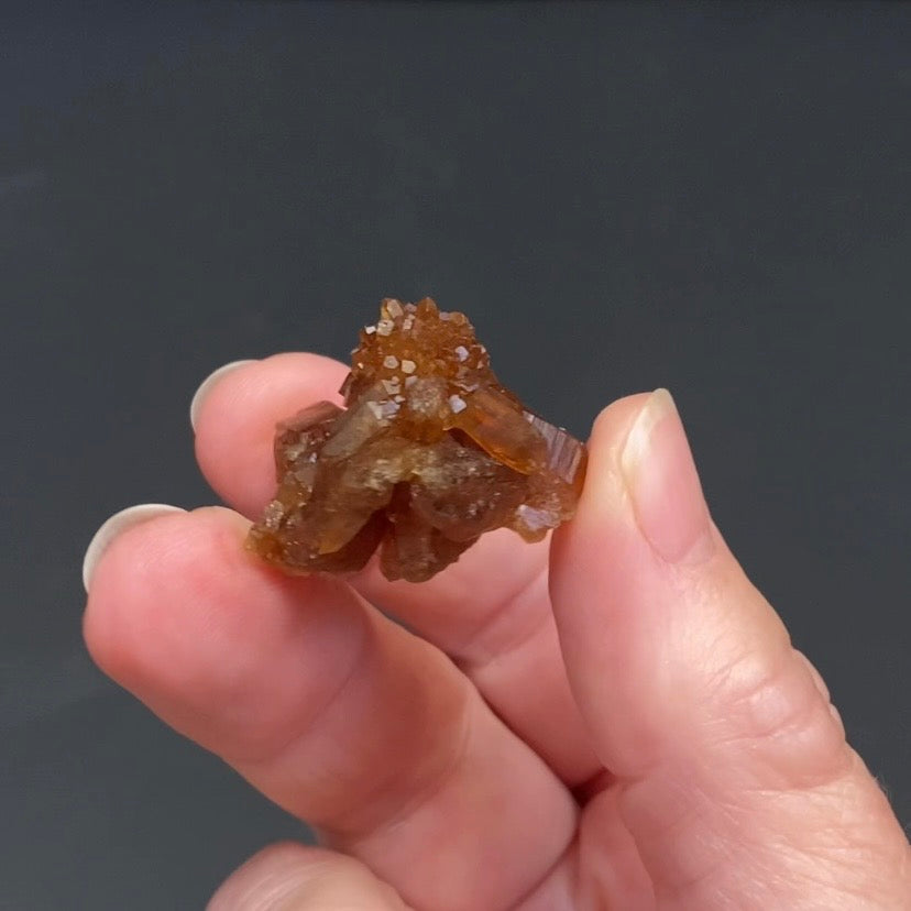 Floater Citrine Colored Honey Brown Quartz Flower Cluster - Midelt, Morocco