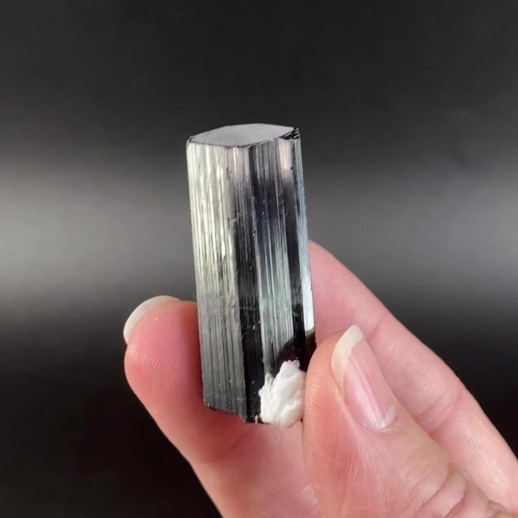 Terminated Black Tourmaline Schorl Crystal from Shigar Valley, Pakistan