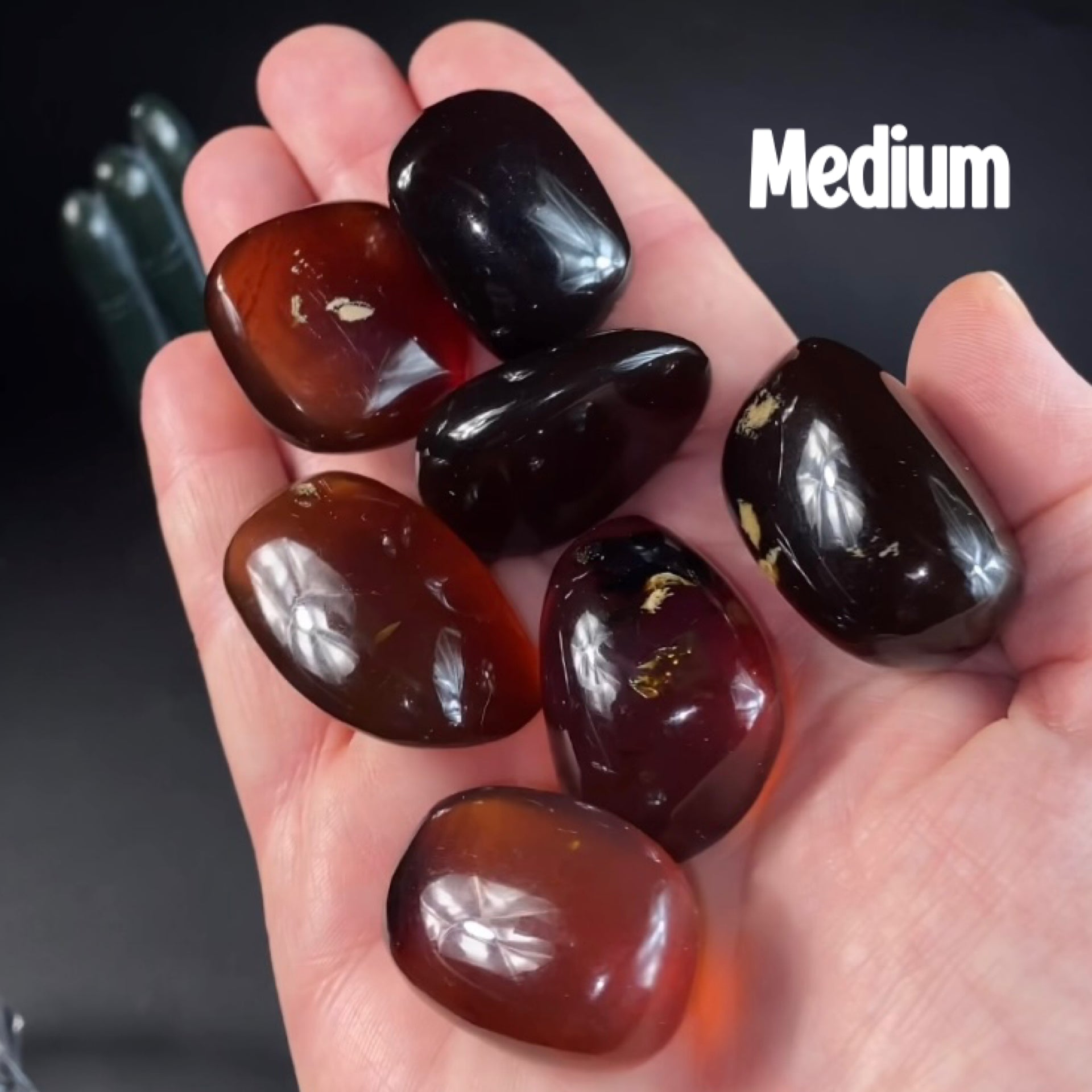 High Grade Honey Brown Sumatran Amber Tumbled Stone