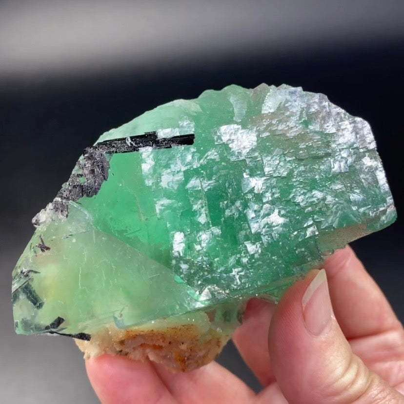 Green Cubic Fluorite Specimen with Stibnite & Pyrite, Yaogangxian Mine
