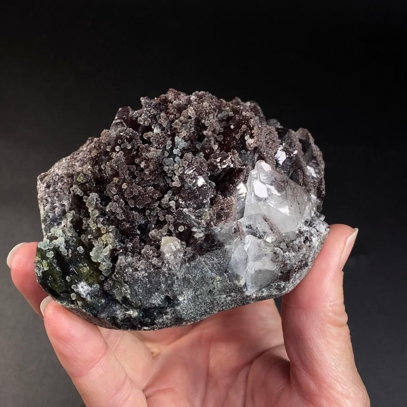 Chocolate Marshy Apophyllite Cluster with Chalcedony from Jalgaon, Maharashtra, India - Natural Crystal Cluster