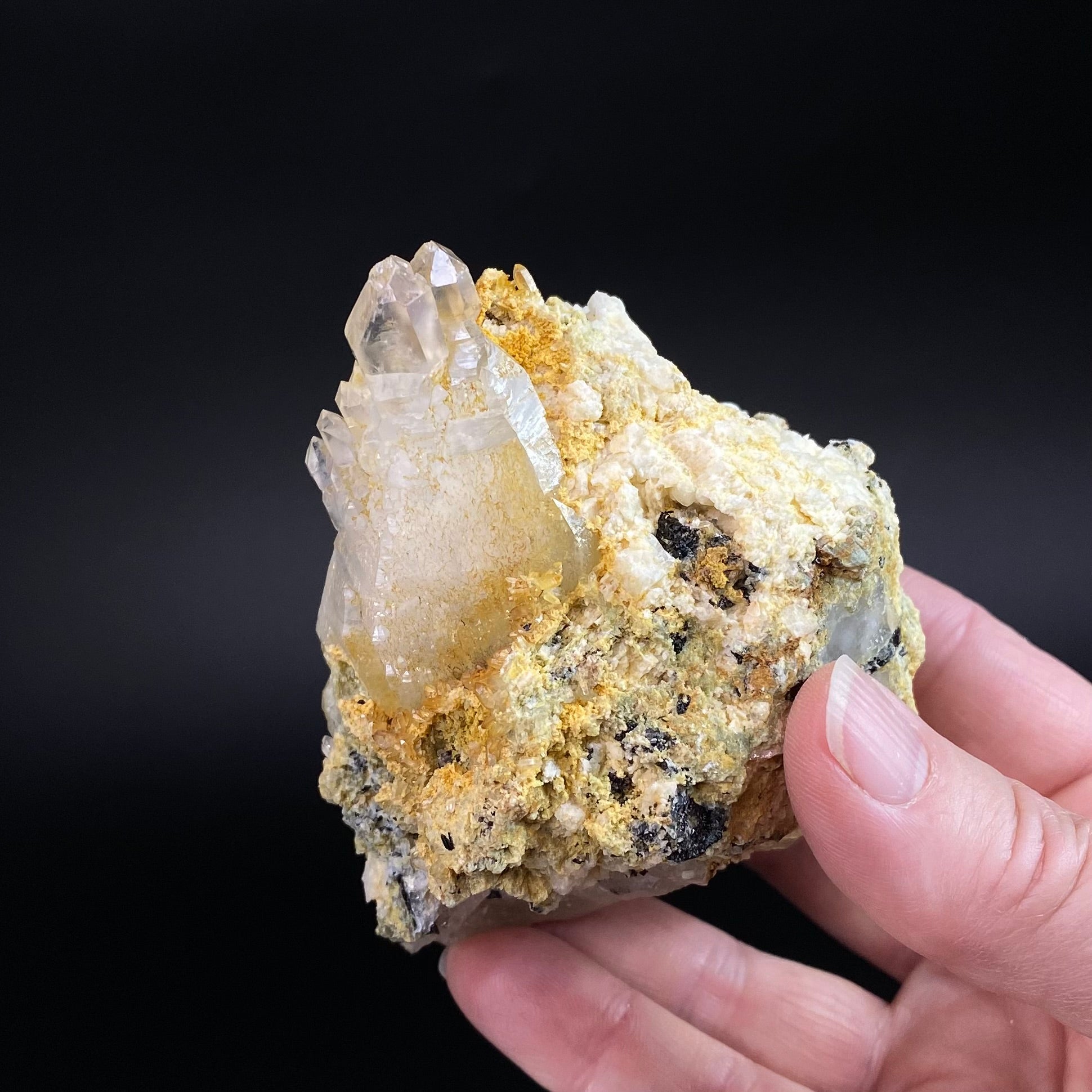 Golden Etched Elestial Quartz Specimen