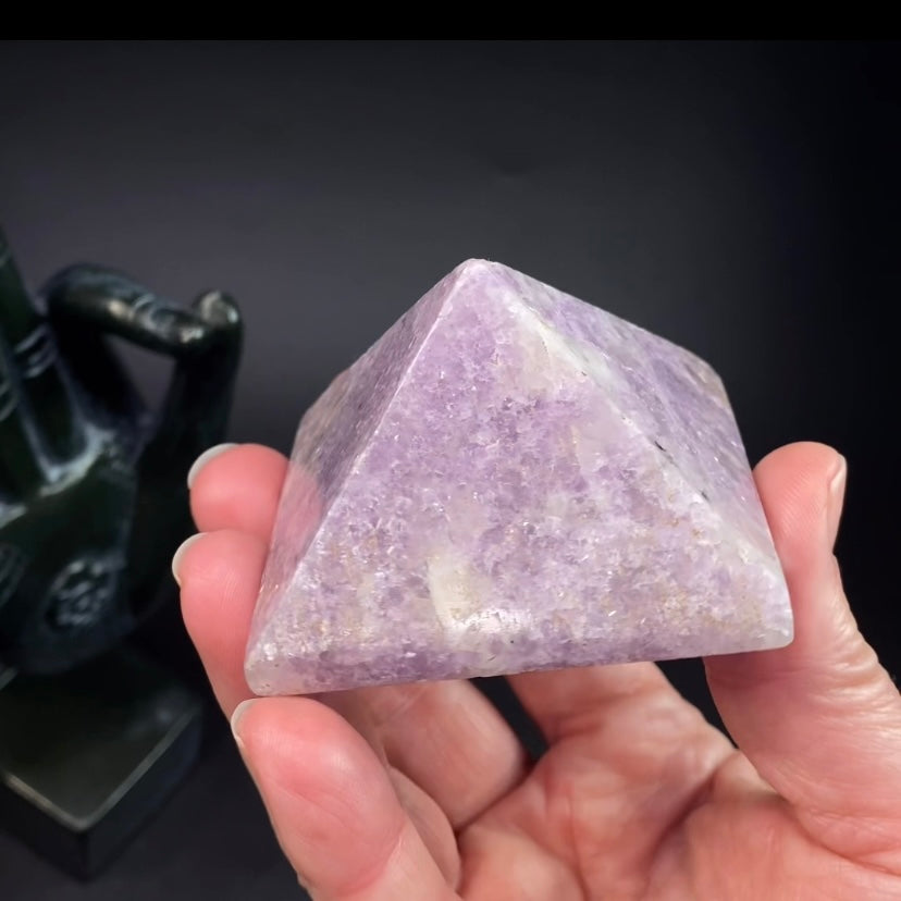 Polished Lepidolite Pyramid from Afghanistan – Lavender Lithium Mica Crystal