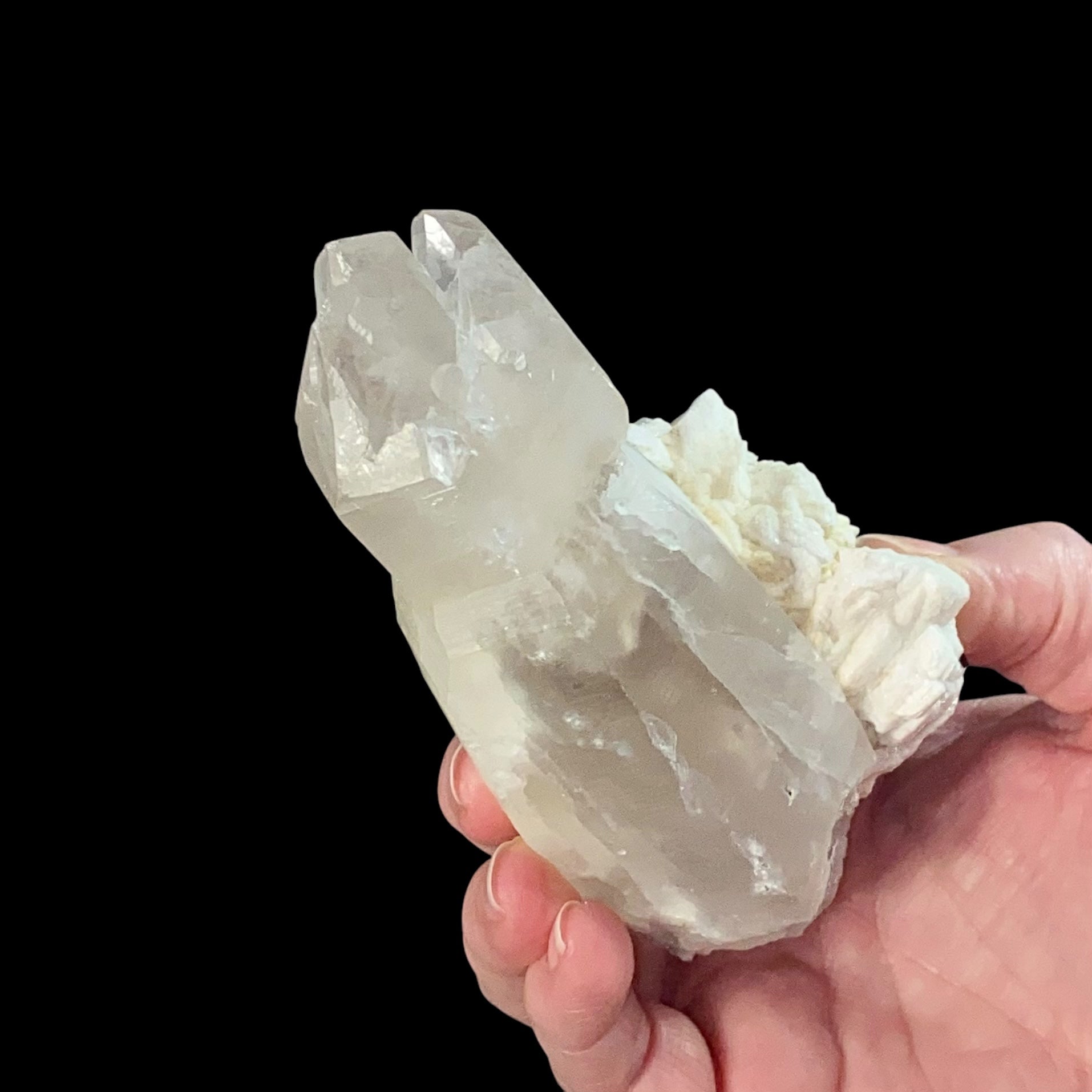 Unique Quartz Scepter Crystal with Feldspar