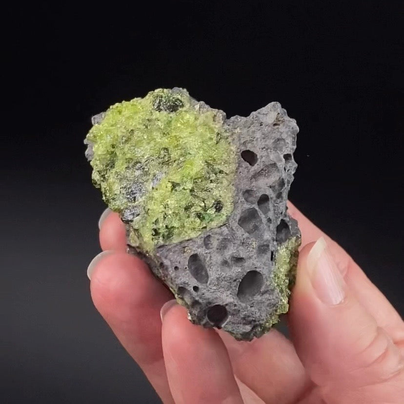 Peridot Crystals on Basalt Matrix from San Carlos, Globe, Arizona