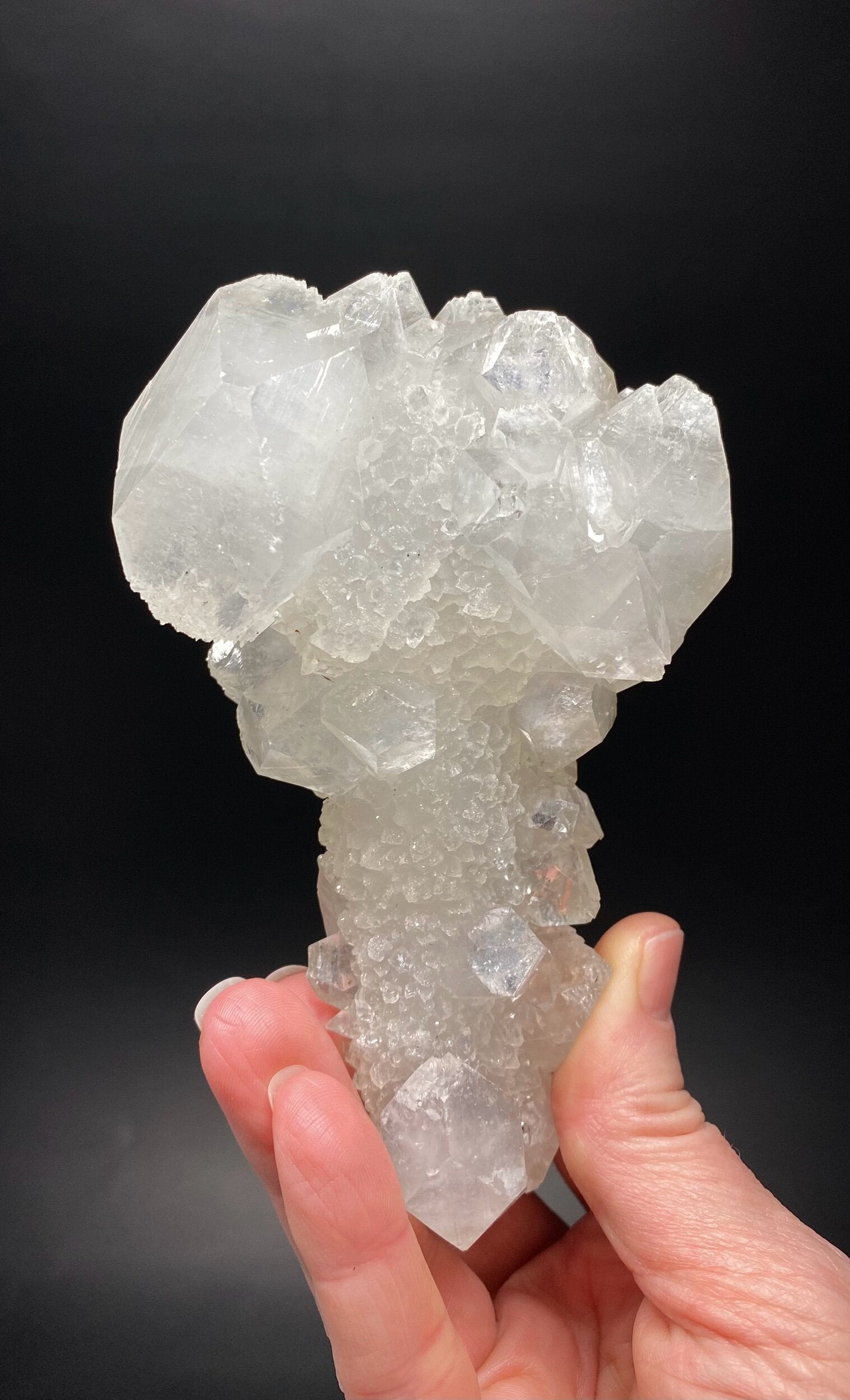 Clear Apophyllite Stalactite Formation Cluster