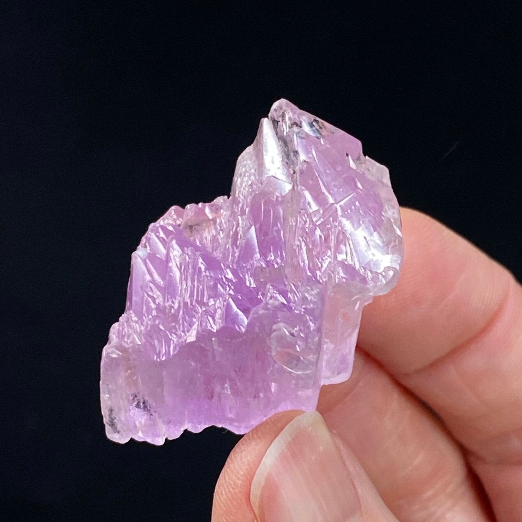 Pink Spodumene var. Kunzite Crystal with Self Healed Terminations, Laghman, Afghanistan Fluorescent