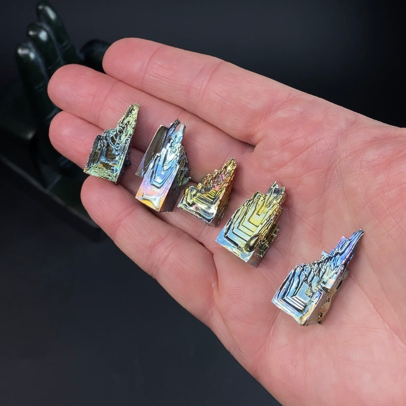 Bismuth Crystal Cluster Iridescent Lab Grown Geometric Formation