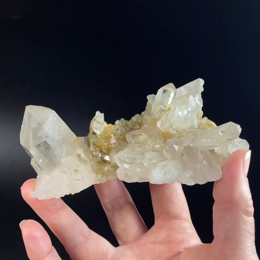 Clear Quartz Crystal Cluster with Chlorite