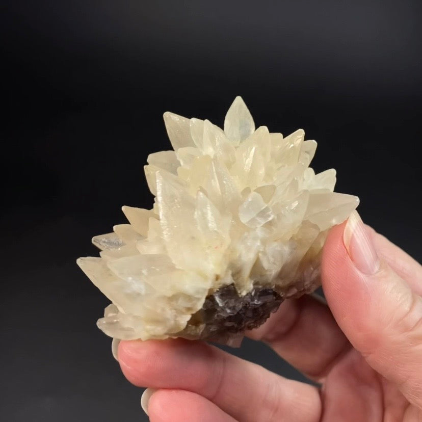 Scalenohedral DogTooth Calcite on Blue Purple Fluorite Matrix, UV Reactive, Fluorescent