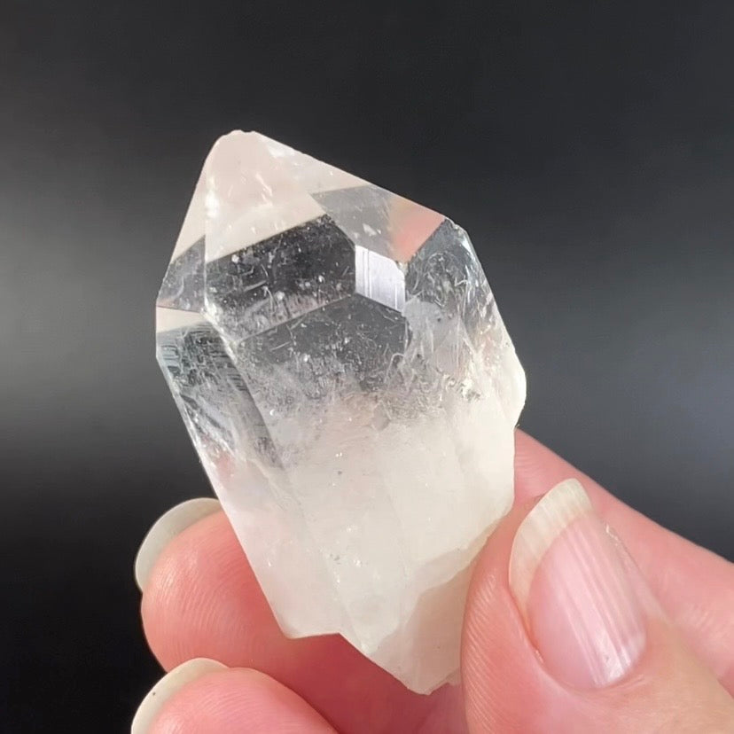 Water Clear Quartz Crystal with 2 Diamond Shaped Windows, Minas Gerais, Brazil Natural Crystal