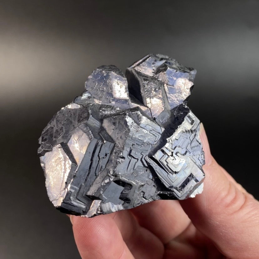 Skeletal Galena Cluster with Iridescence from Trepça Mine Complex, Kosovo