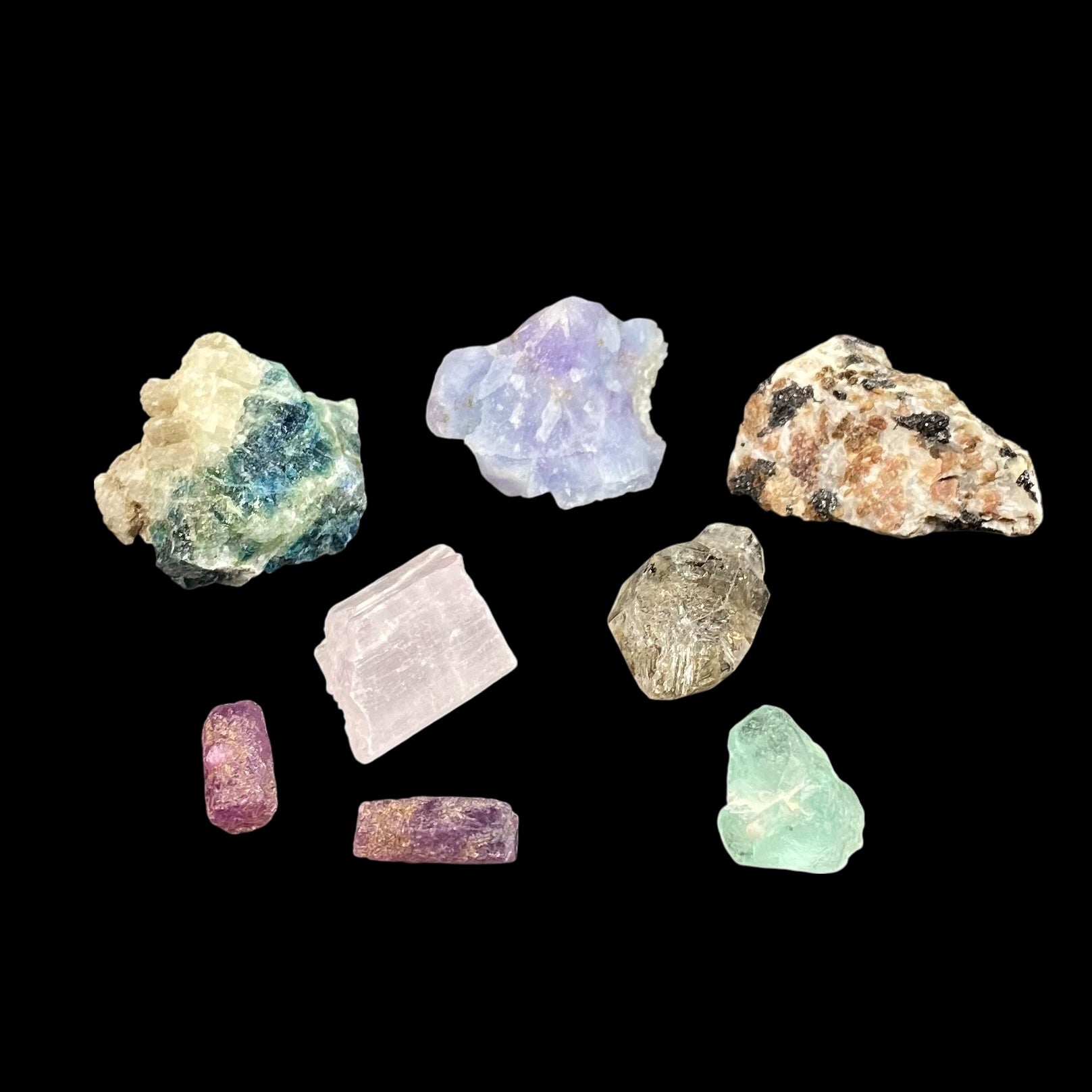 Fluorescent Mineral Sample Lot of 8 Pieces with Fluorescence, Tenebrescence and Phosphorescence!
