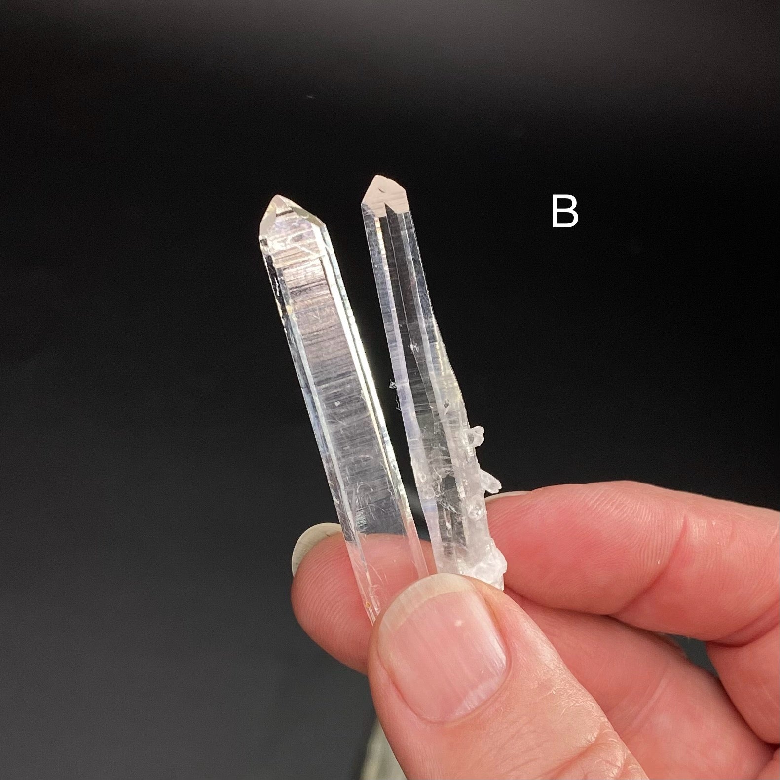 Singing Lemurian Quartz Crystal Pair from Santander, Colombia