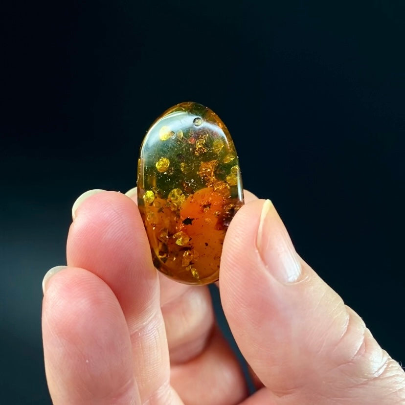 Polished Amber with Inclusions from Cimitarra, Colombia