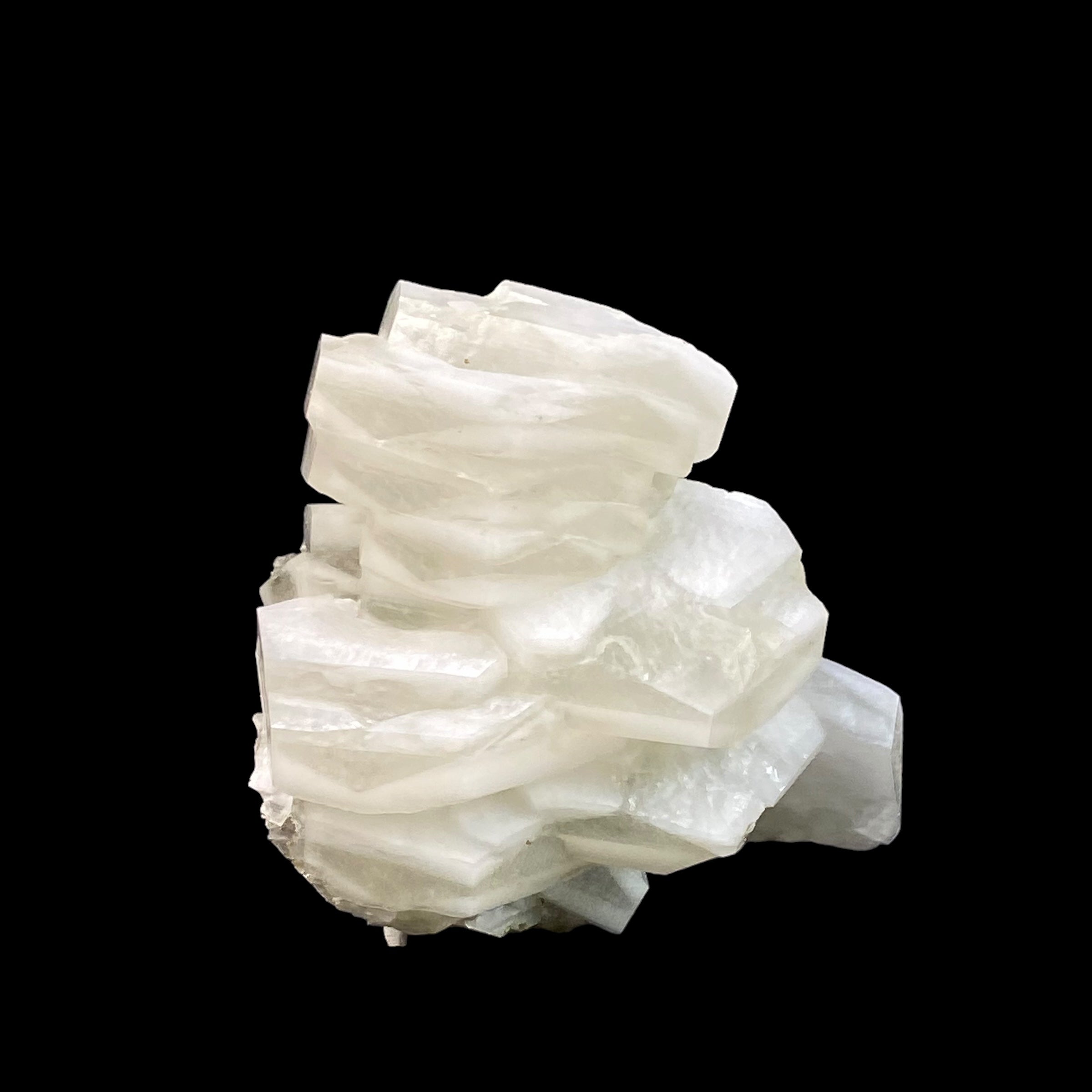 Fluorescent Hexagonal Sandwich Calcite Crystal Cluster