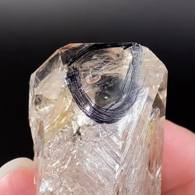 Double Terminated Diamond Style Fenster Quartz Crystal with Enhydro Water Inclusion