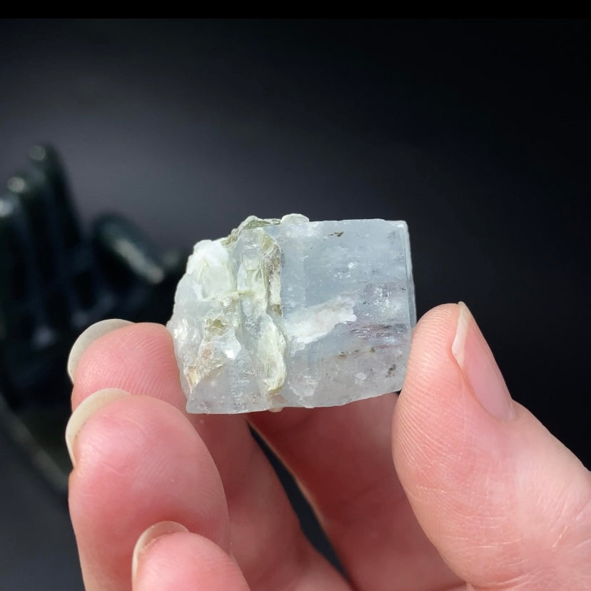 Terminated Aquamarine Partial Crystal with Muscovite Mica from Nagar, Pakistan