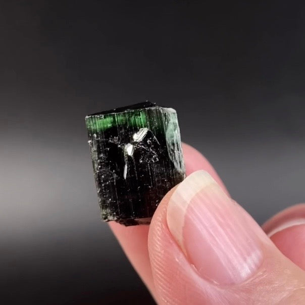 Terminated Bi Color Green Tourmaline Crystal from Shigar Valley, Pakistan