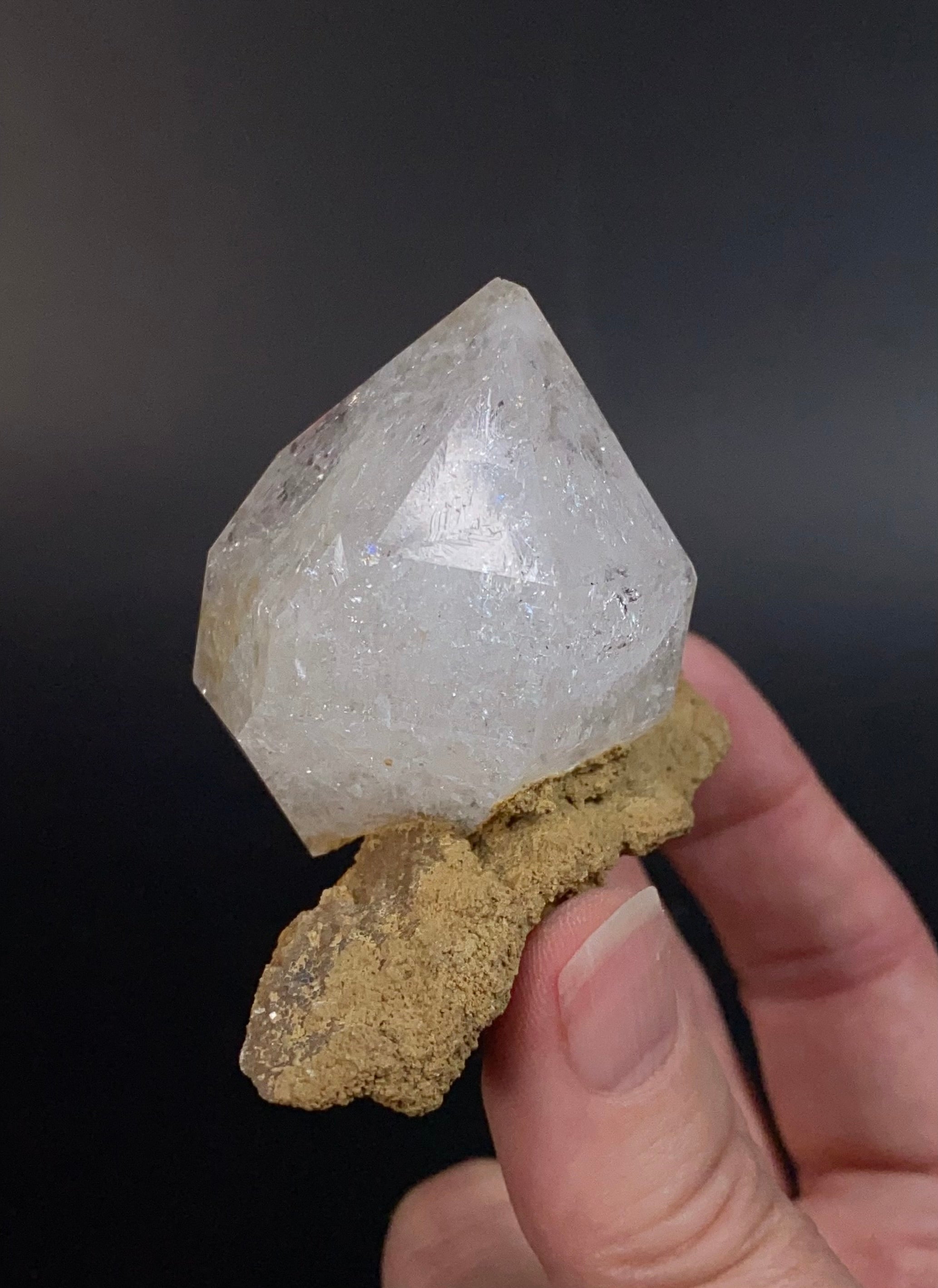 Doubly Terminated Quartz Crystals with "Bird Wing" Remnant of Sediment Matrix with Needle Quartz