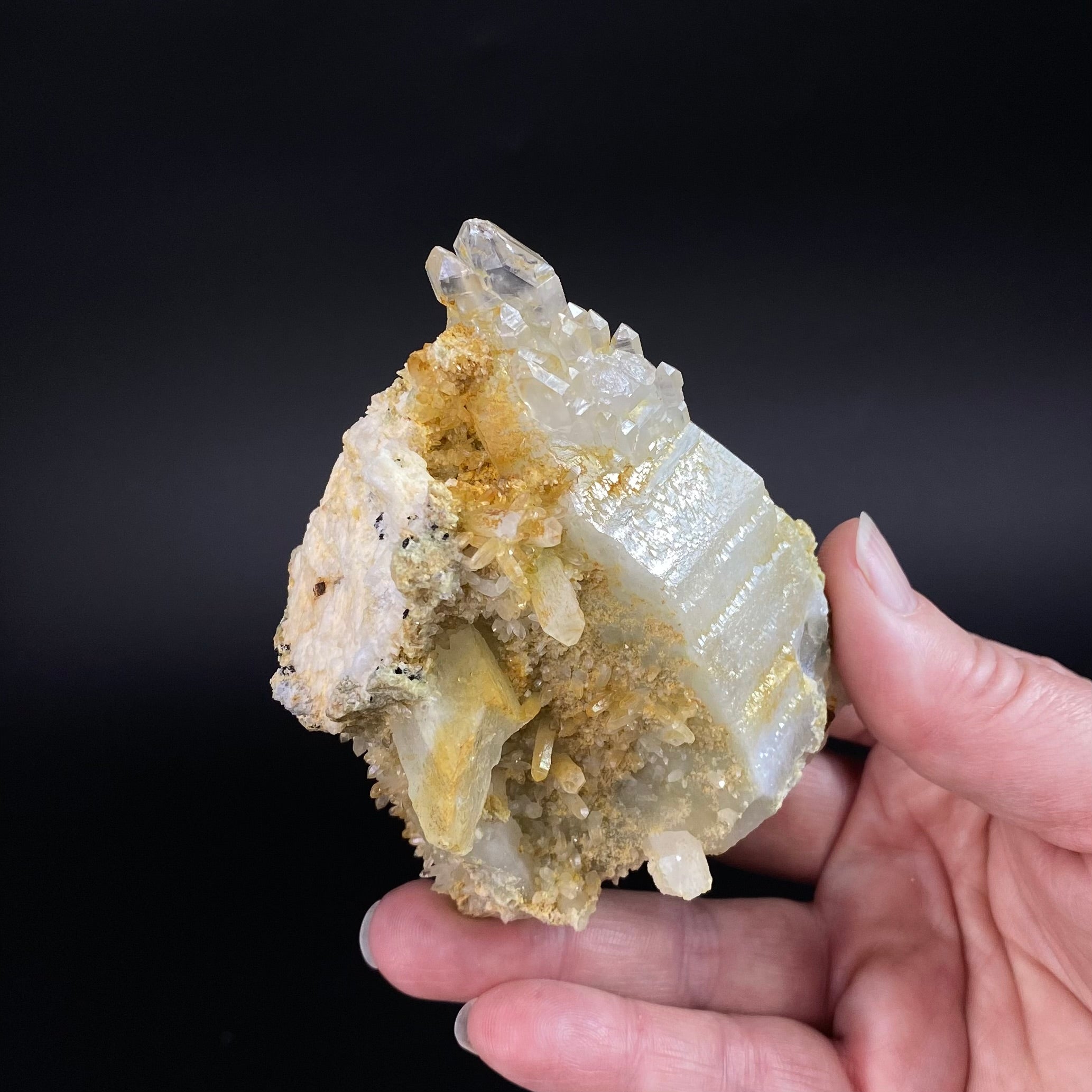 Golden Etched Elestial Quartz Specimen