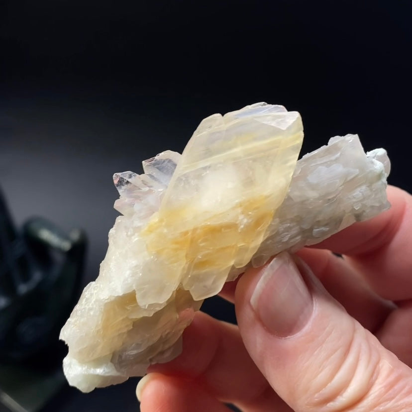 Tabular Faden Bone Quartz Crystal with Halloysite Inclusions